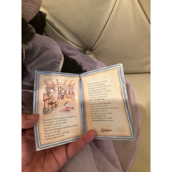 Vintage 1980s Bunnies By The Bay And Friends Black Cat Plush Lettie Lilac set - Picture 11 of 12